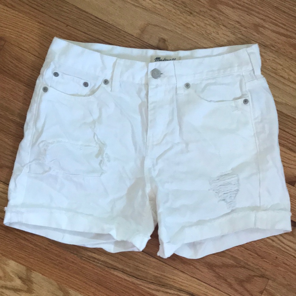 Madewell White Jean Shorts
